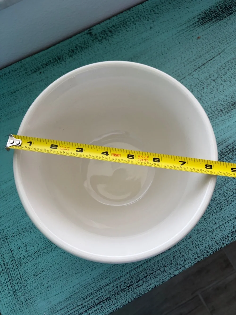 Longaberger Cream and Blue Ceramic Bowl -oven freezer dishwasher and microwave